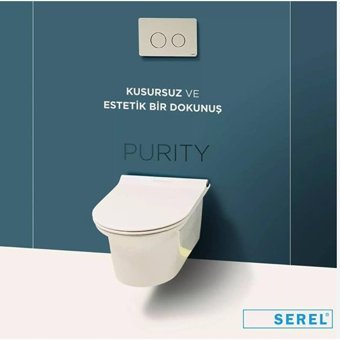 Serel Purity Seramik Kanallı Arkadan Çıkışlı Gömme Duvara Sıfır Asma Gömme Klozet Beyaz