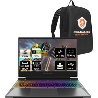 Casper Excalibur G8701245BFA0XBP333 Harici GeForce RTX 4050 Intel Core i5 12450H 36 GB Ram 1 TB SSD 15.6 inç Full HD FreeDos Oyuncu Laptop + PER4 Çanta