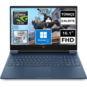 HP Victus 16 R0009NT 7P6K6EA12 Harici GeForce RTX 4070 Intel Core i7 13700H 64 GB Ram 1 TB SSD 16.1 inç Full HD Windows 11 Pro Oyuncu Laptop
