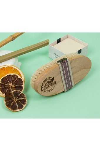 Efsoon Organics Selülit Giderici Sapsız At Kılı Fırçası Beyaz