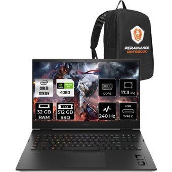 HP Omen 17 892R1EAPN320 Harici GeForce RTX 4080 Intel Core i9 13900HX 32 GB Ram 512 GB SSD 17.3 inç QHD FreeDos Oyuncu Laptop + PER4 Çanta