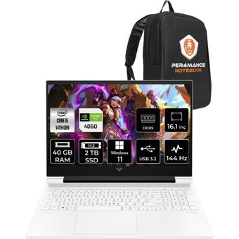 HP Victus 16 9J278EAPN404 Harici GeForce RTX 4050 Intel Core i5 14500HX 40 GB Ram 2 TB SSD 16.1 inç Full HD Windows 11 Pro Oyuncu Laptop + PER4 Çanta