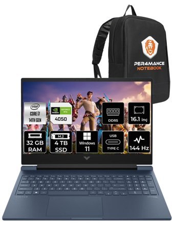 HP Victus 16 9J253EA Harici GeForce RTX 4050 Intel Core i7 14700HX 32 GB Ram 4 TB SSD 16.1 inç Full HD Windows 11 Pro Oyuncu Laptop + PER4 Çanta