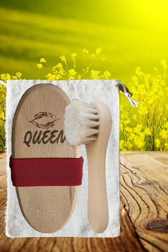 Queen Selülit Giderici Yüz İçin Saplı At Kılı Fırçası Seti