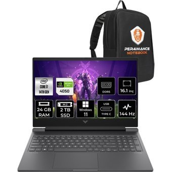 HP Victus 16 9J252EAPN354 Harici GeForce RTX 4050 Intel Core i7 14700HX 24 GB Ram 2 TB SSD 16.1 inç Full HD Windows 11 Home Oyuncu Laptop + PER4 Çanta
