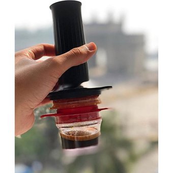 Cafflano Kompresso Kapsülsüz Taşınabilir Mini Manuel Espresso Makinesi Siyah