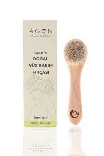 Agon Selülit Giderici Yüz İçin Saplı Sapsız At Kılı Fırçası Seti