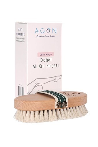 Agon Selülit Giderici Yüz İçin Saplı Sapsız At Kılı Fırçası Seti