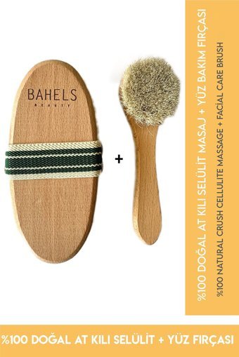 Bahels Cosmetic Selülit Giderici Yüz İçin Saplı Sapsız At Kılı Fırçası Seti