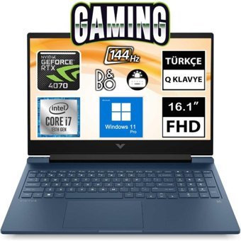 HP Victus 16 R0007NT 7P6B3EA10 Harici GeForce RTX 4070 Intel Core i7 13700H 64 GB Ram 1 TB SSD 16.1 inç Full HD Windows 11 Pro Oyuncu Laptop