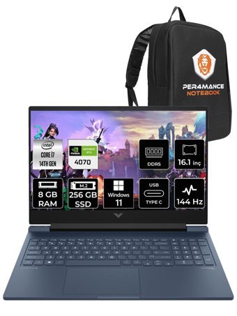 HP Victus 16 9J221EA Harici GeForce RTX 4070 Intel Core i7 14700HX 8 GB Ram 256 GB SSD 16.1 inç Full HD Windows 11 Pro Oyuncu Laptop + PER4 Çanta