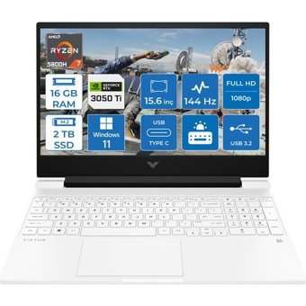 HP Victus 15 FB0004NT 71T71EA008 Harici GeForce RTX 3050Ti AMD Ryzen 7 5800H 16 GB Ram 2 TB SSD 15.6 inç Full HD Windows 11 Home Oyuncu Laptop