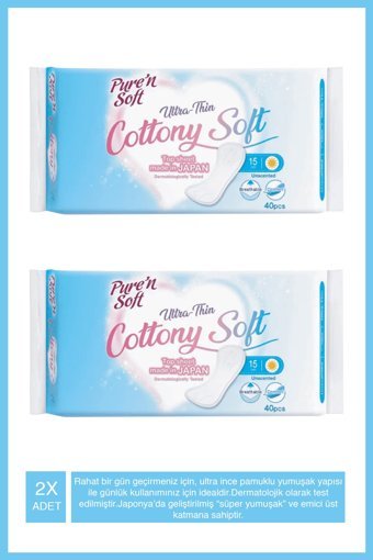 Pure'n Soft Ultra Ince Organik 40'lı Normal Günlük Ped