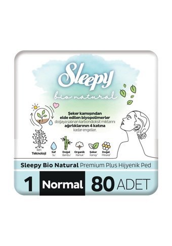 Sleepy Bio Natural Organik 80'li Normal Günlük Ped