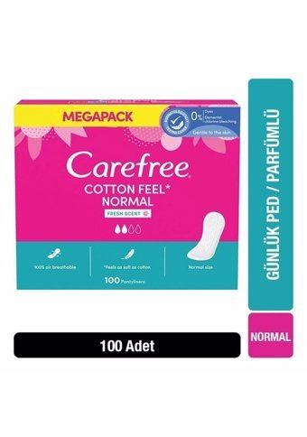 Carefree Cotton Feel 100'lü Normal Günlük Ped