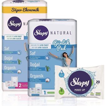 Sleepy Natural Organik 2 Adet 72'li Uzun Günlük Ped