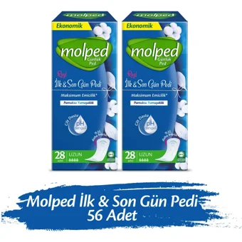 Molped İlk Son Gün Organik 1 56'lı Uzun Günlük Ped