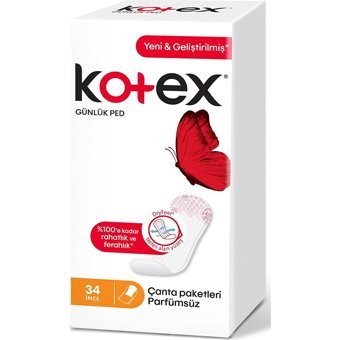 Kotex Parfumsüz Organik 2 Adet 34'lü Normal Günlük Ped