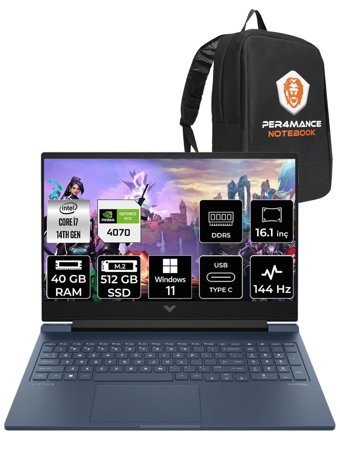 HP Victus 16 9J221EA Harici GeForce RTX 4070 Intel Core i7 14700HX 40 GB Ram 512 GB SSD 16.1 inç Full HD Windows 11 Pro Oyuncu Laptop + PER4 Çanta