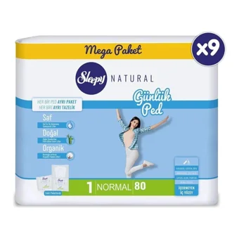 Sleepy Natural Organik 8 Adet 80'li Normal Günlük Ped