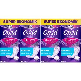 Orkid 3'Lü Rahatlık Sistemi Organik 2 Adet 80'li Normal Günlük Ped