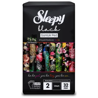 Sleepy Black Premium Plus Organik 768'li Uzun Günlük Ped