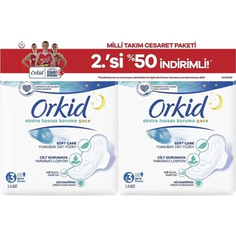 Orkid Ekstra Hassas Koruma Organik 28'li Gece Günlük Ped