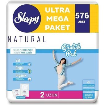 Sleepy Natural Organik 9 Adet 64'lü Uzun Günlük Ped