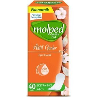 Molped Aktif Günler Organik 2 Adet 40'lı Normal Günlük Ped