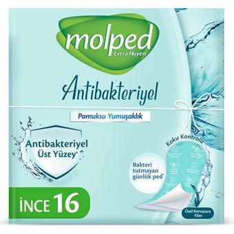 Molped Antibakteriyel Organik 16'lı Normal Günlük Ped