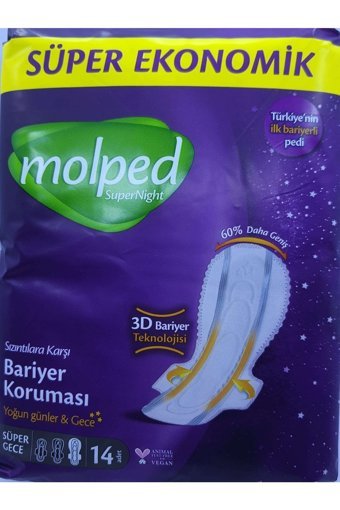 Molped Süpernight Organik 14'lü Gece Günlük Ped