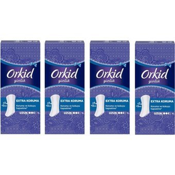 Orkid Extra Koruma Organik 4 Adet 16'lı Uzun Günlük Ped