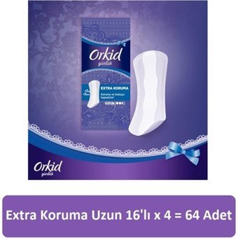 Orkid Extra Koruma Organik 4 Adet 16'lı Uzun Günlük Ped