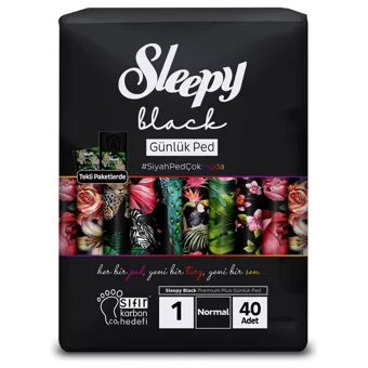 Sleepy Black Premium Plus Organik 480'li Normal Günlük Ped