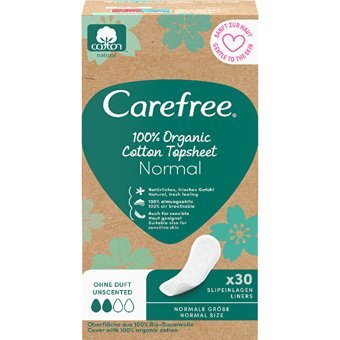 Carefree Cotton Topsheet Organik 30'lu Normal Günlük Ped