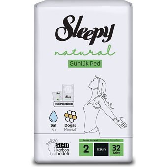 Sleepy Natural Ultra Hassas Organik 32'li Uzun Günlük Ped