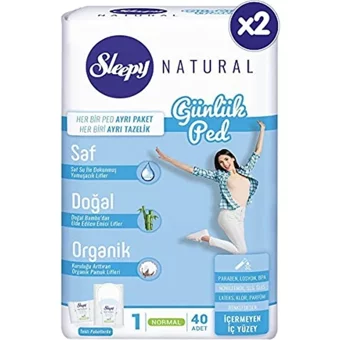 Sleepy Natural Organik 80'li Normal Günlük Ped