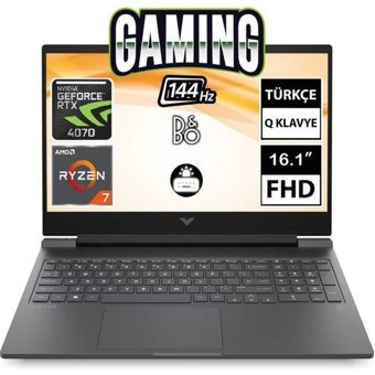 HP Victus 16 S0003 01NT Harici GeForce RTX 4070 AMD Ryzen 7 7840HS 8 GB Ram 2 TB SSD 16.1 inç Full HD Windows 11 Oyuncu Laptop