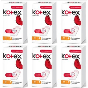Kotex Parfümsüz Organik 6 Adet 34'lü Normal Günlük Ped