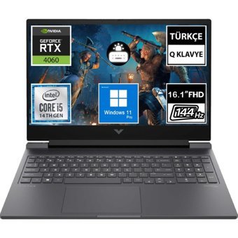 HP Victus 16 R1060NT 9J262EA11 Harici GeForce RTX 4060 Intel Core i5 14500HX 32 GB Ram 512 GB SSD 16.1 inç Full HD Windows 11 Pro Oyuncu Laptop