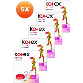Kotex Active Ultra Organik 5 Adet 32'li Normal Günlük Ped