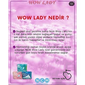 Ncm Wow Lady Organik 9 Adet 20'li Normal Günlük Ped