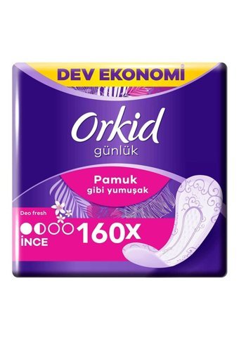Orkid Deo Fresh Organik 3 Adet 160'lı Normal Günlük Ped