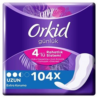 Orkid Ekstra Koruma Organik 104'lü Uzun Günlük Ped