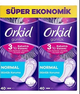 Orkid Organik 2 Adet 80'li Normal Günlük Ped
