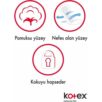 Kotex Deo Organik 3 Adet 16'lı Uzun Günlük Ped
