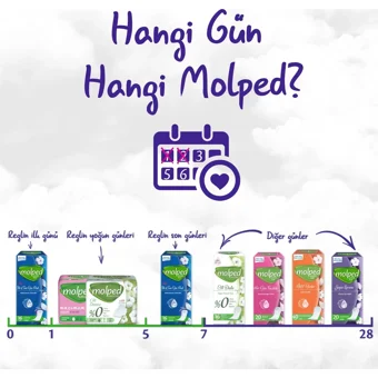 Molped Her Gün Ferahlık Parfümsüz Organik 12 Adet 20'li Normal Günlük Ped