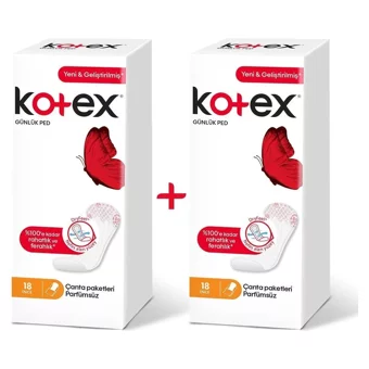 Kotex Parfümsüz Organik 3 Adet 18'li Normal Günlük Ped