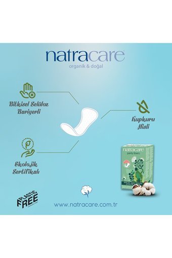 Natracare Anatomik Şekilli Organik 30 Adet 6'lı Normal Günlük Ped