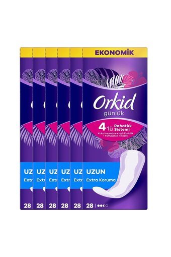 Orkid Organik 6 Adet 28'li Uzun Günlük Ped